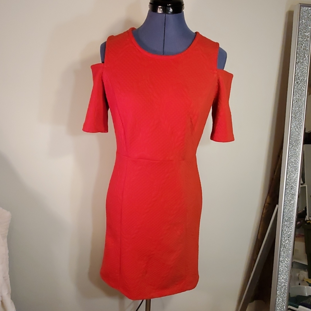 Context Red Cold Shoulder Dress